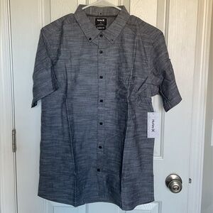 Hurley Men's Heather Black Button Down Shirt